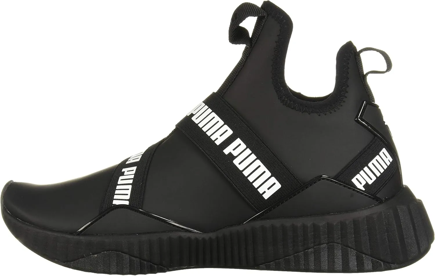 PUMA Womens Defy Mid Matte Sneaker - Black White