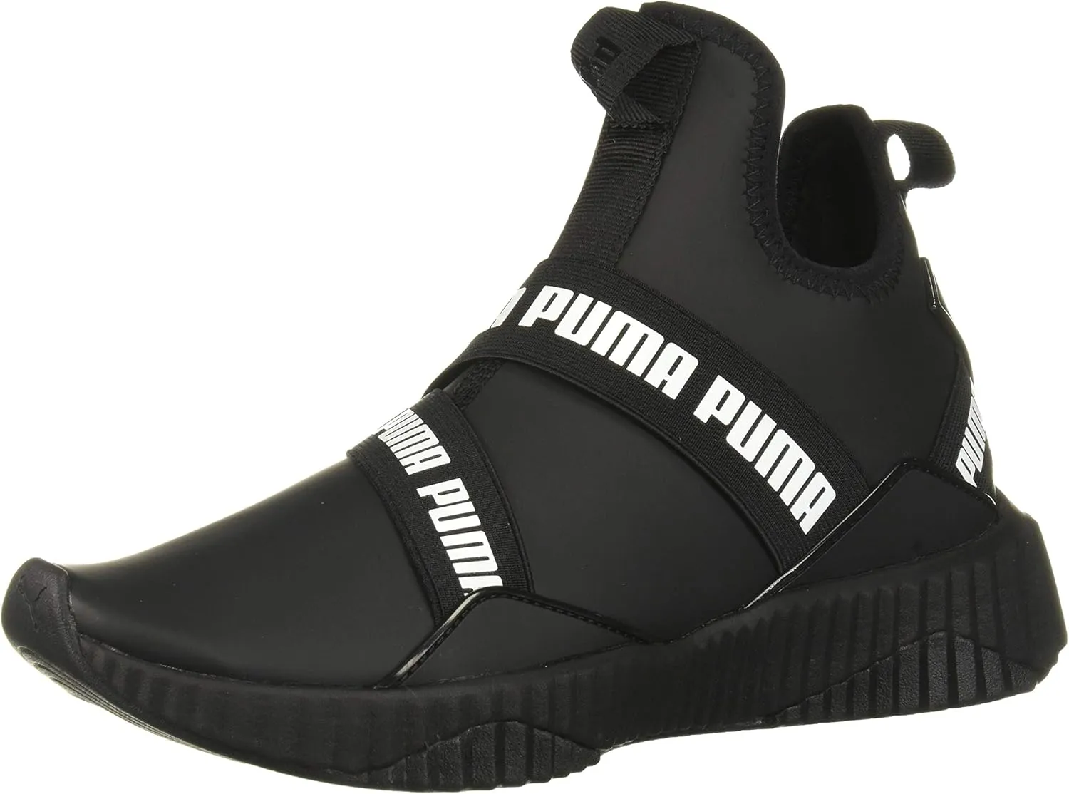 PUMA Womens Defy Mid Matte Sneaker - Black White
