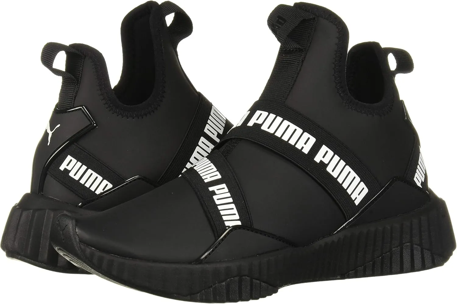 PUMA Womens Defy Mid Matte Sneaker - Black White