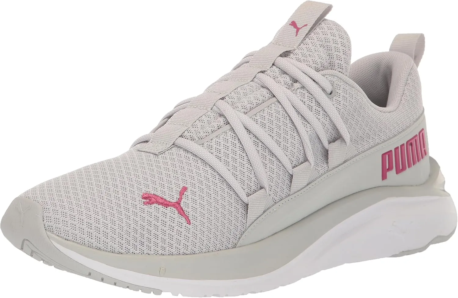 PUMA Women's SOFTRIDE ONE4ALL Sneaker, Ash Gray-Pinktastic-PUMA White, 11