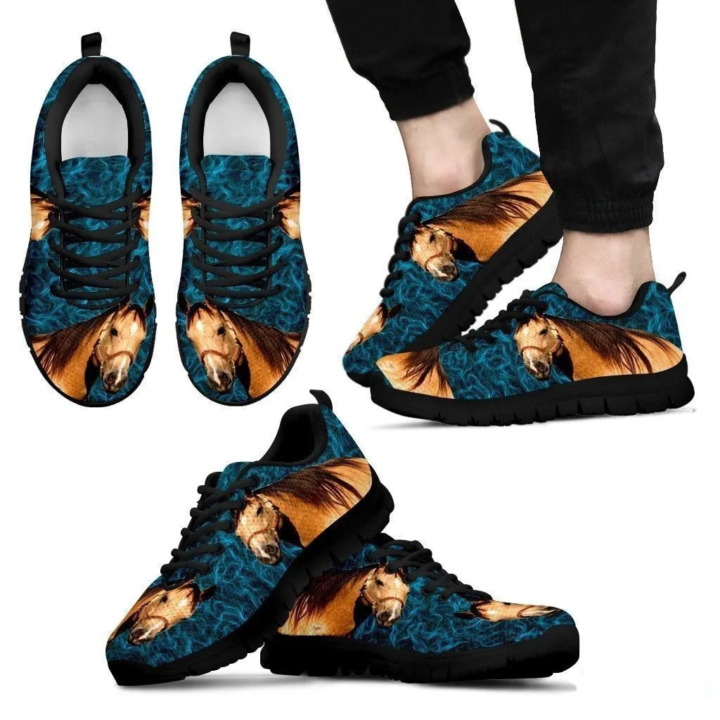 Quarter Horse Print (Black/White) Running Shoes For Men-Free Shipping Limited Edition