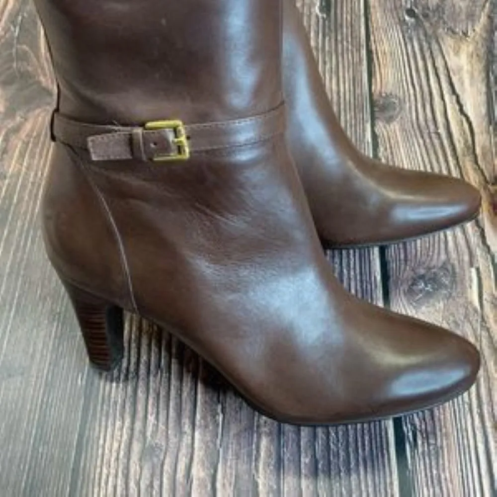 Ralph Lauren Ardington  Brown Leather Dress Boot 7B