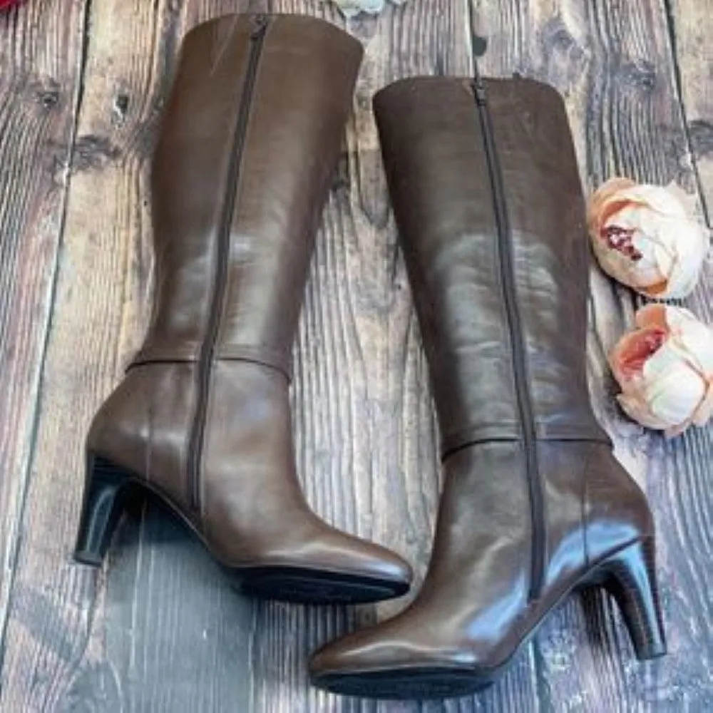 Ralph Lauren Ardington  Brown Leather Dress Boot 7B