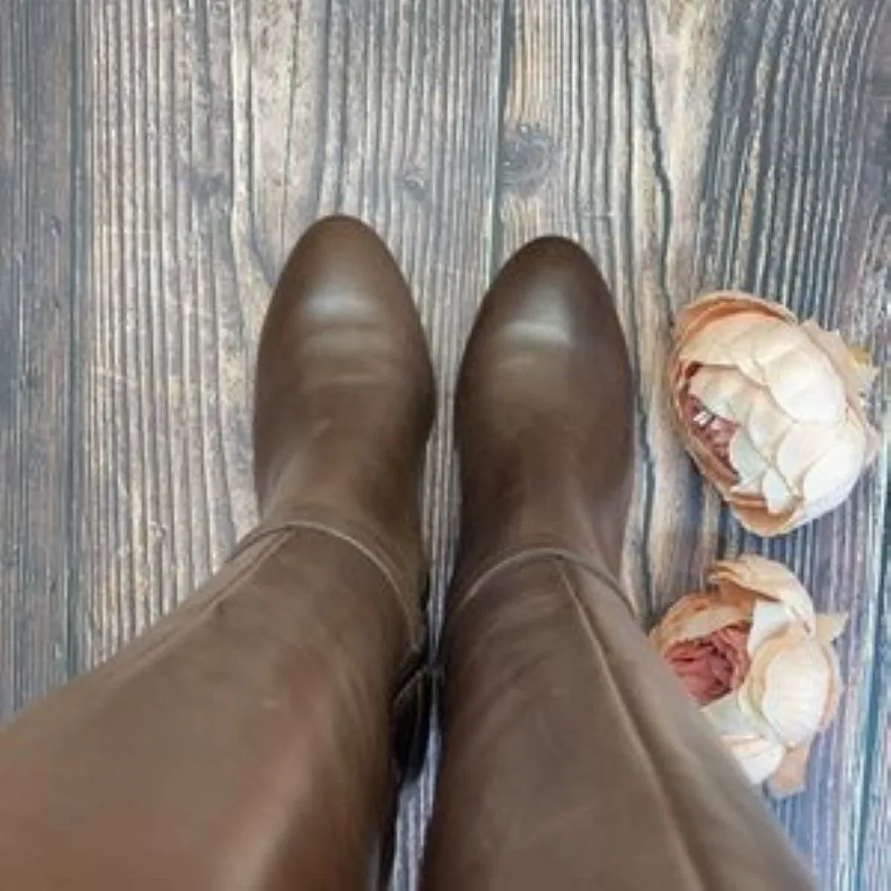 Ralph Lauren Ardington  Brown Leather Dress Boot 7B