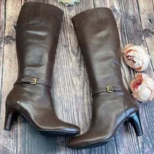 Ralph Lauren Ardington  Brown Leather Dress Boot 7B