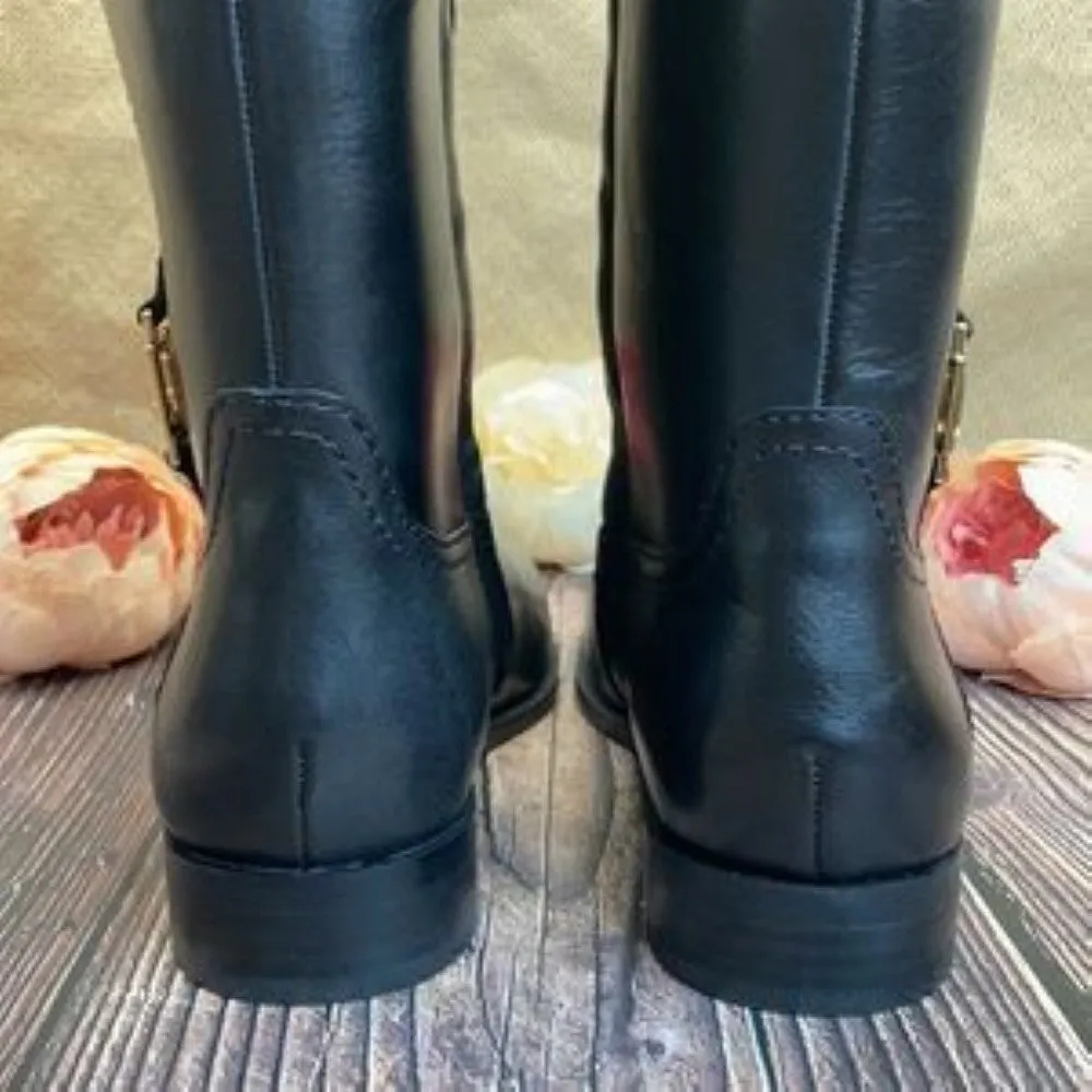 Ralph Lauren Black/Brown Berdie Faux Leather Boots 7B