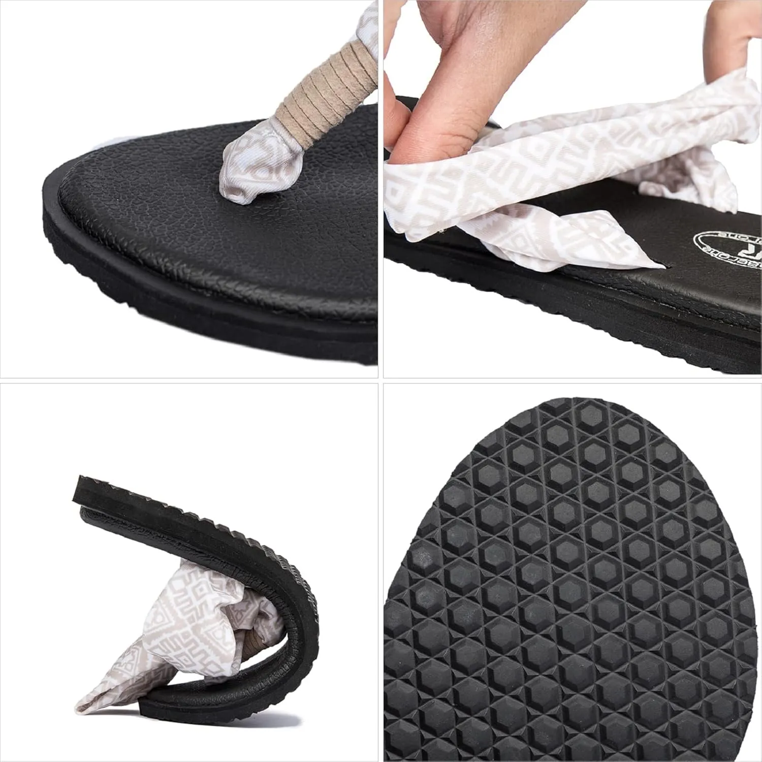 Ranberone Women's Yoga Mat Flip Flops Casual Flat Summer Beach Sandals