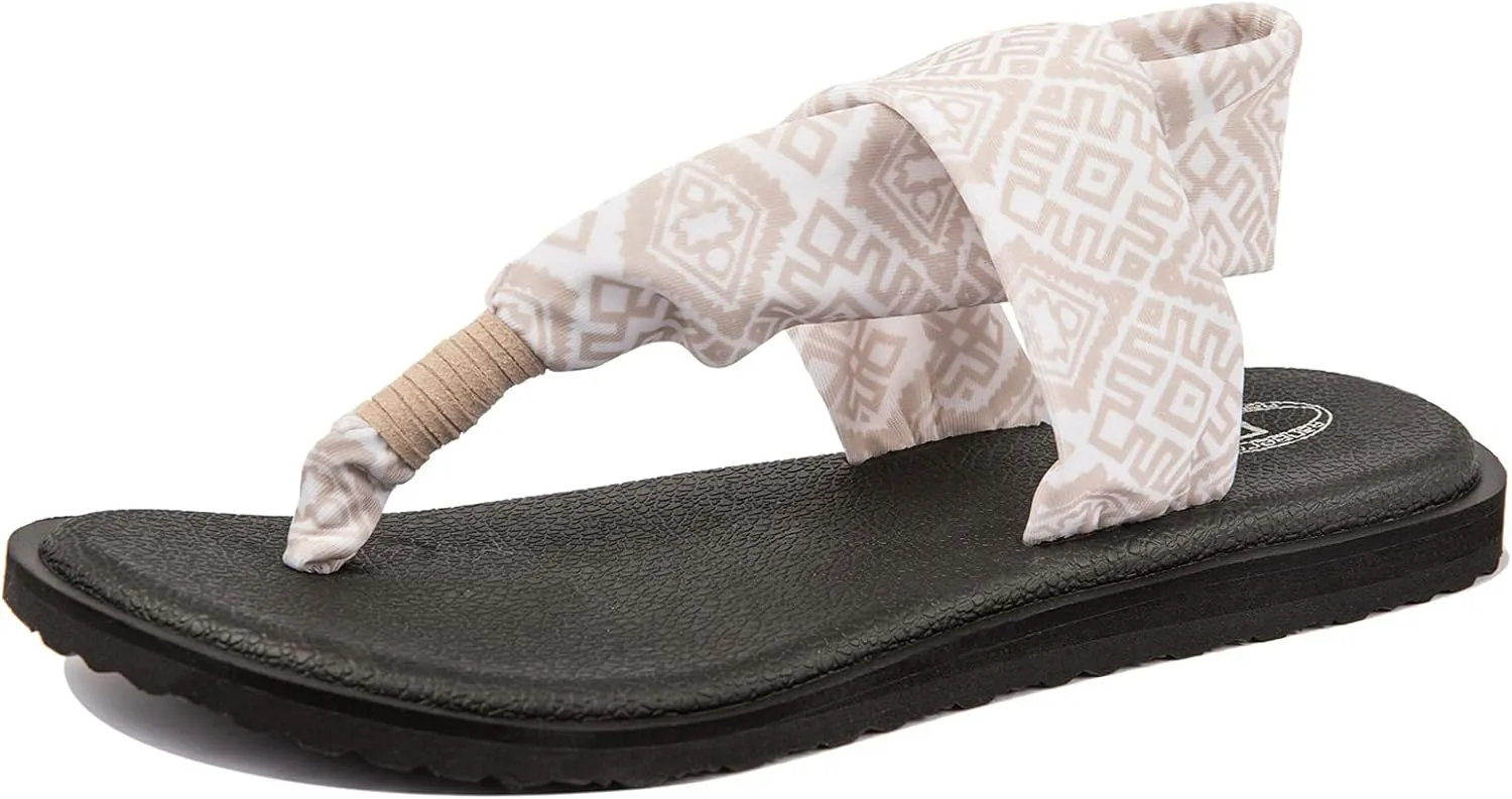 Ranberone Women's Yoga Mat Flip Flops Casual Flat Summer Beach Sandals