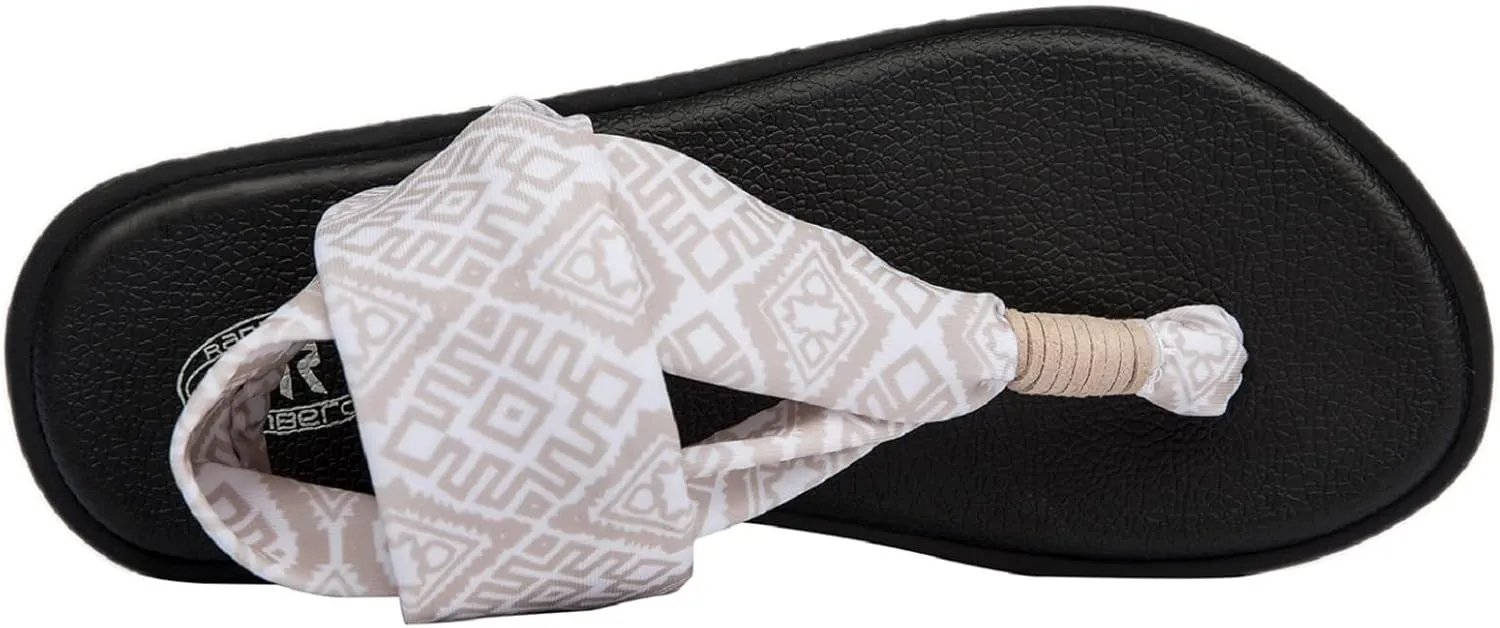 Ranberone Women's Yoga Mat Flip Flops Casual Flat Summer Beach Sandals