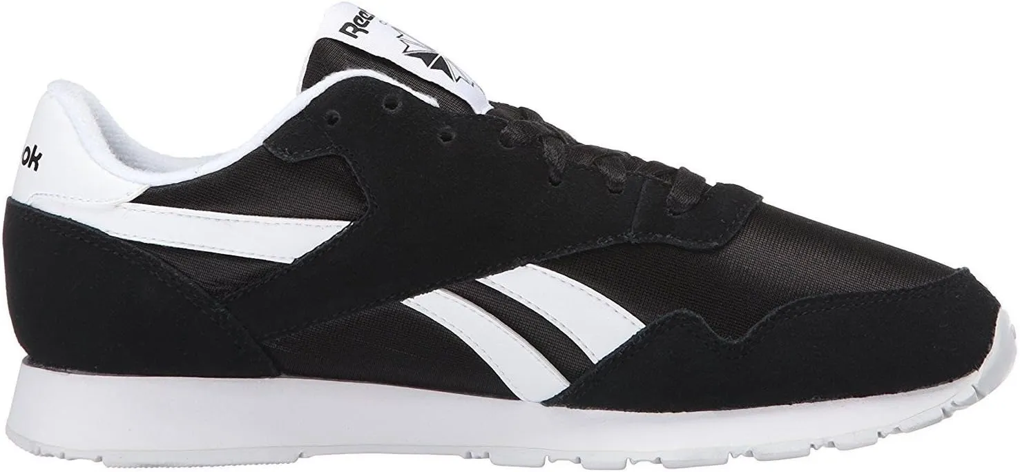 Reebok Royal Nylon Classic Fashion Sneaker, Black/Black/White
