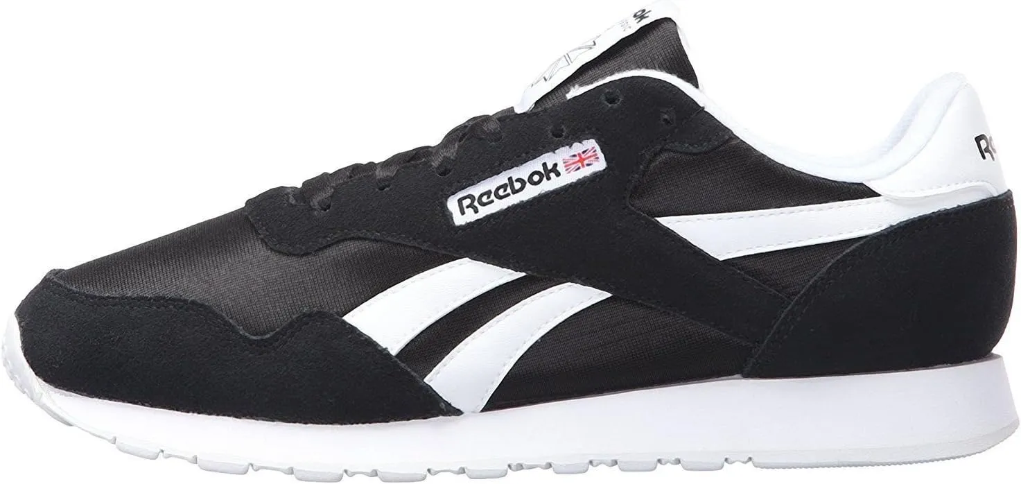 Reebok Royal Nylon Classic Fashion Sneaker, Black/Black/White