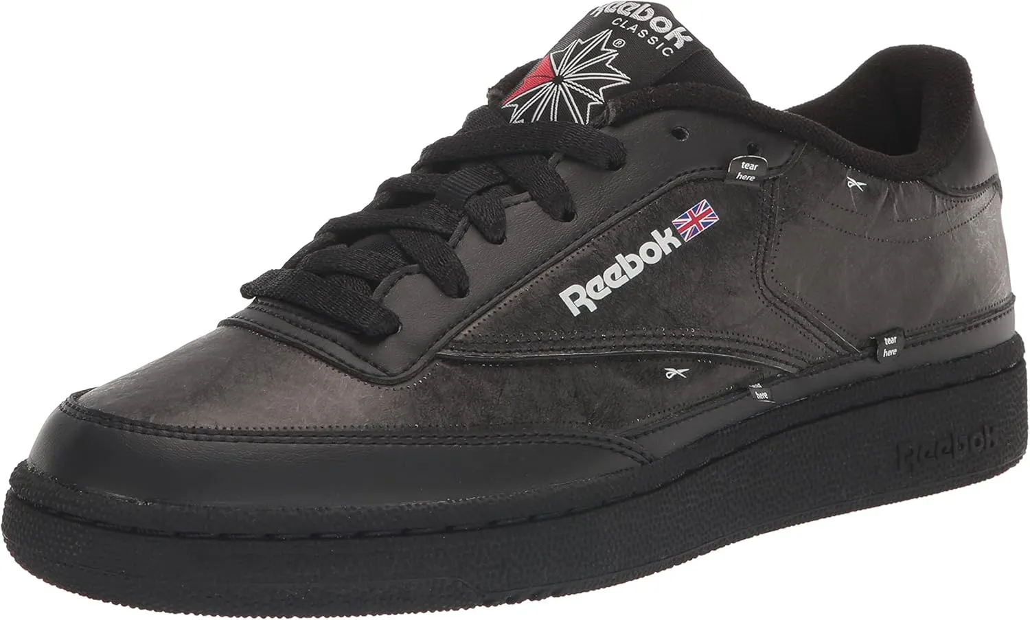 Reebok Unisex-Adult Club C Sneaker, Black/White, 6.5 US Men