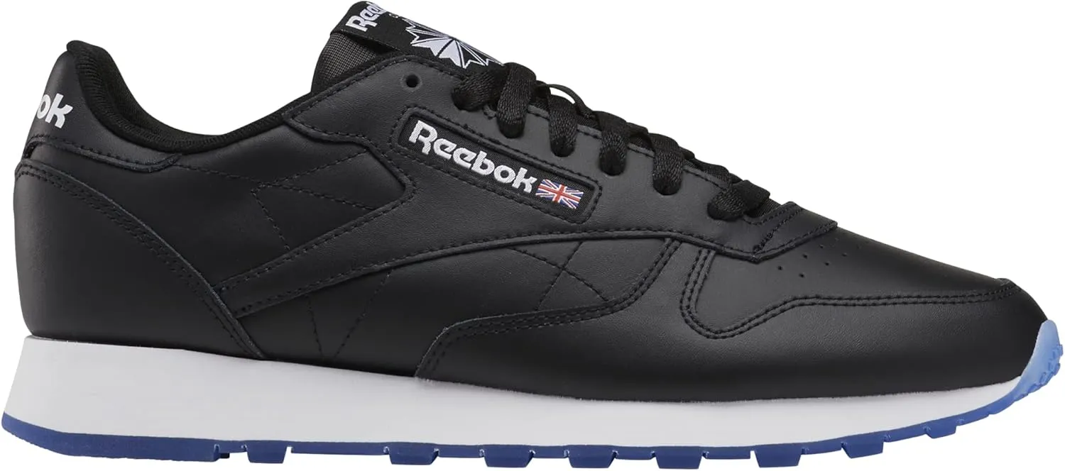 Reebok Unisex Classic Leather Sneaker, Core Black/Core Black/Footwear White/Vector Blue, 4 US Men