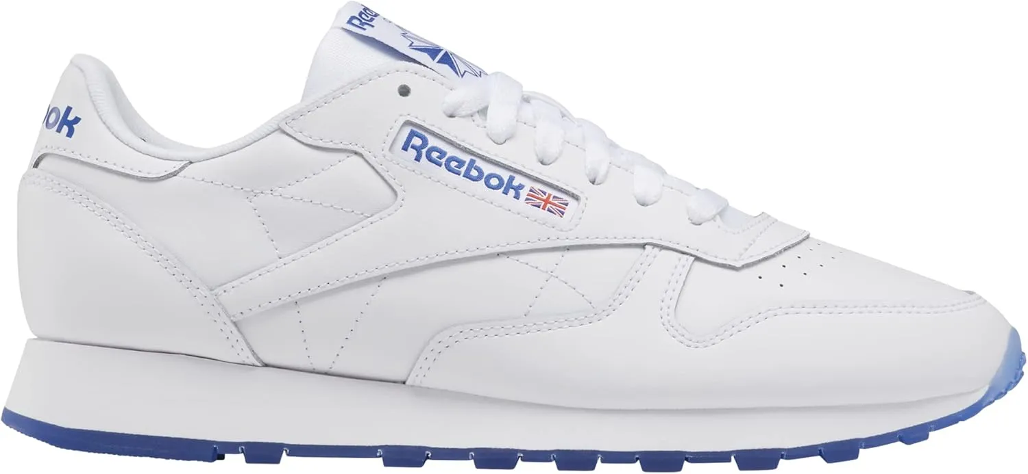 Reebok Unisex Classic Leather Sneaker, White/Vector Blue, 5 US Men