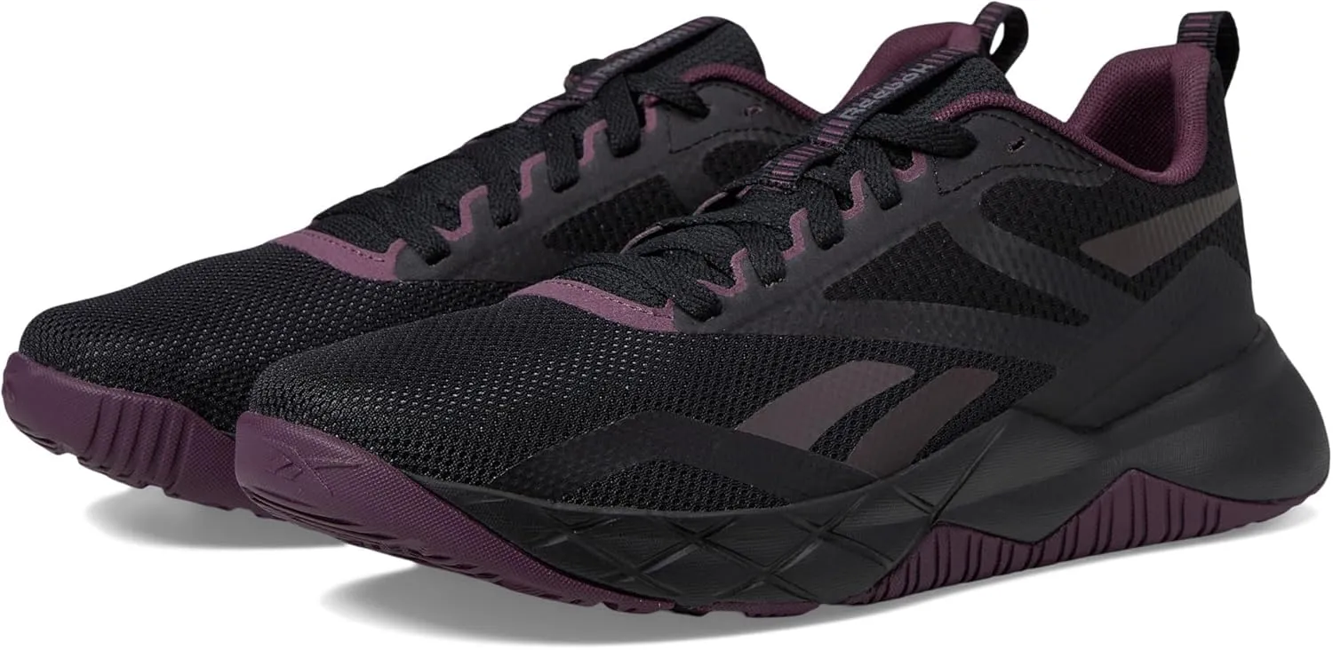 Reebok Women's NFX Trainer Sneaker, Black/Midnight Plum/Footwear White, 5