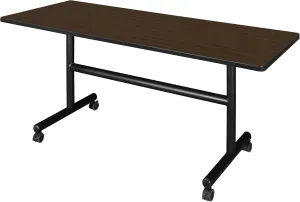 Regency Kobe 60 x 24 in. Flip-Top Training Nesting Table- Neo Walnut