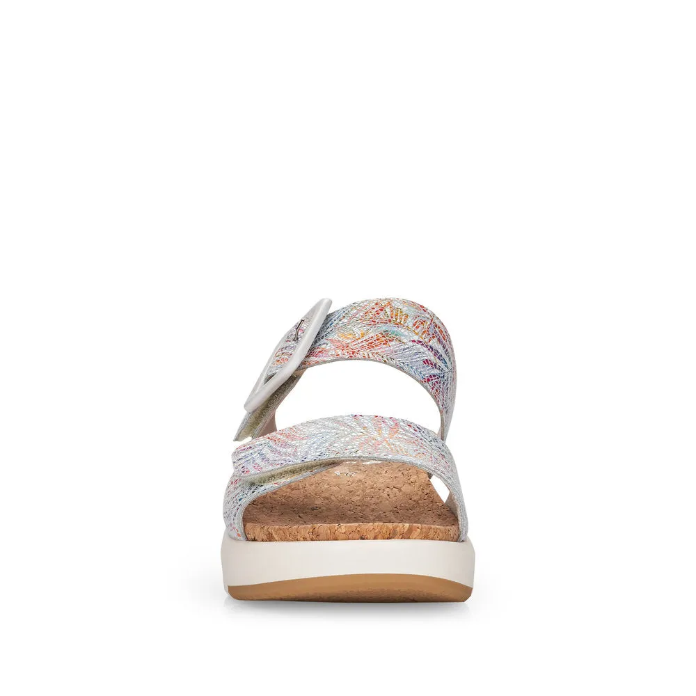 REMONTE - D9550-90 DOUBLE STRAP FASHION MULE - WHITE MULTI