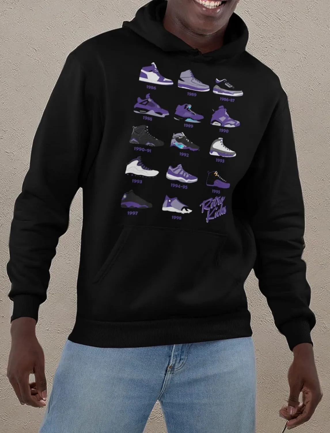 Retro Jordans Purple/White Colors Men's Hoodie Sweatshirt Pullover