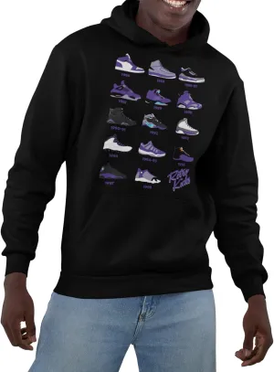 Retro Jordans Purple/White Colors Men's Hoodie Sweatshirt Pullover