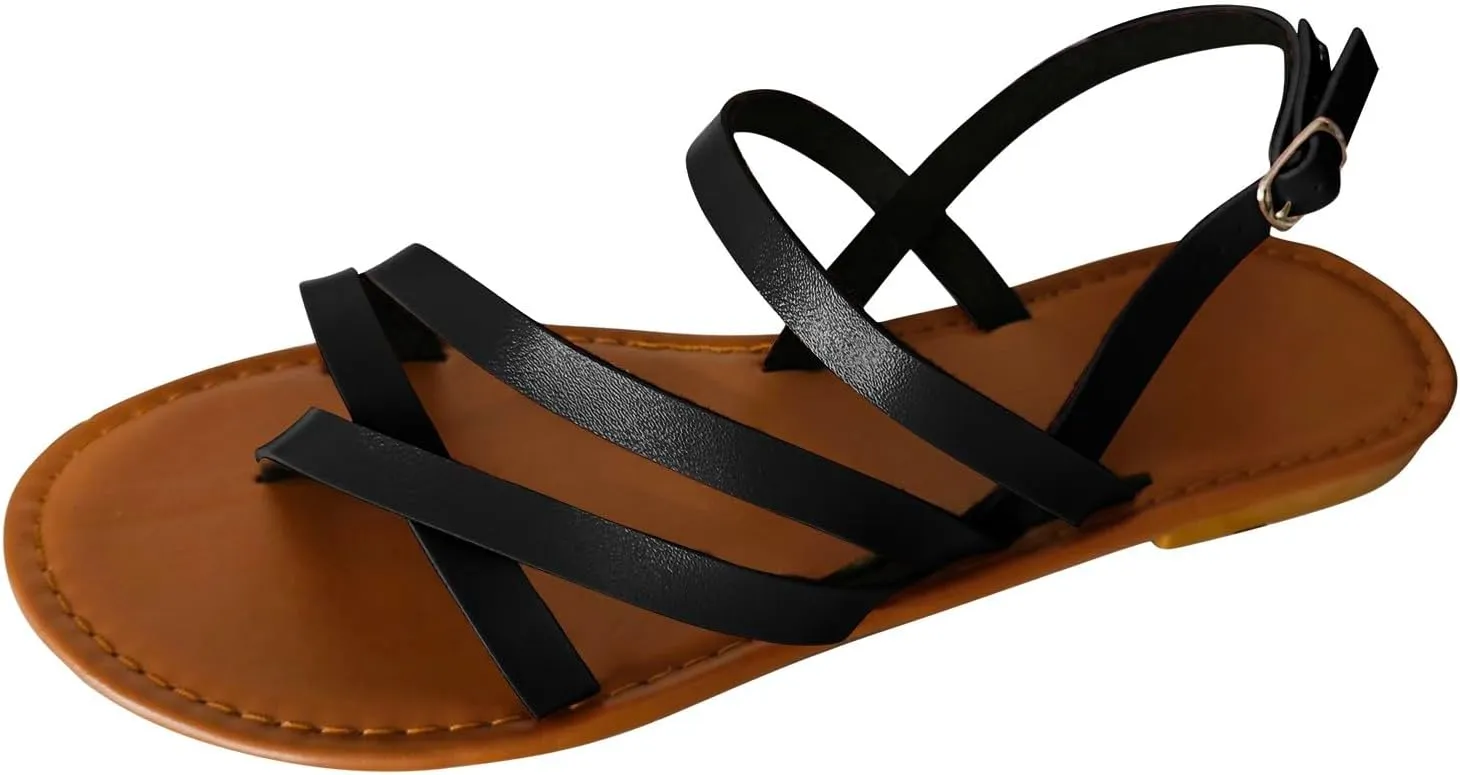 Sandals For Women Dressy Flat Fashion Summer Sandals Comfortable Flip Flops Soft Arch Support Trendy Summer Sandals