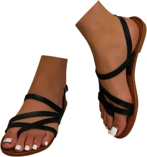 Sandals For Women Dressy Flat Fashion Summer Sandals Comfortable Flip Flops Soft Arch Support Trendy Summer Sandals