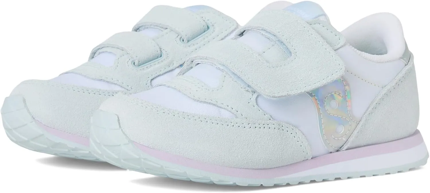 Saucony Kids Originals Jazz Hook & Loop Sneaker (Toddler/Little Kid), White/Blue, 8 US Unisex