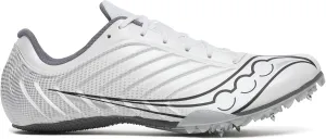 Saucony Men's Spitfire 5 Sneaker, White/Carbon, 6.5