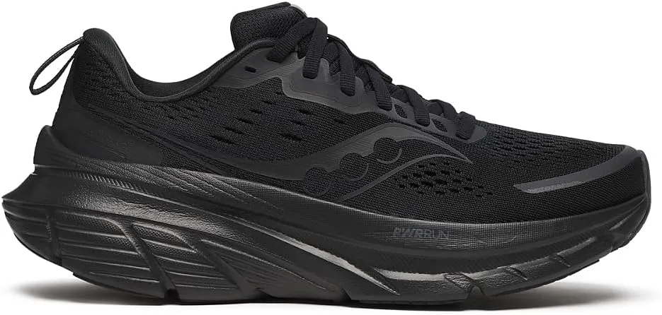 Saucony Women's Guide 18 Sneaker, Triple Black, 7.5 Wide
