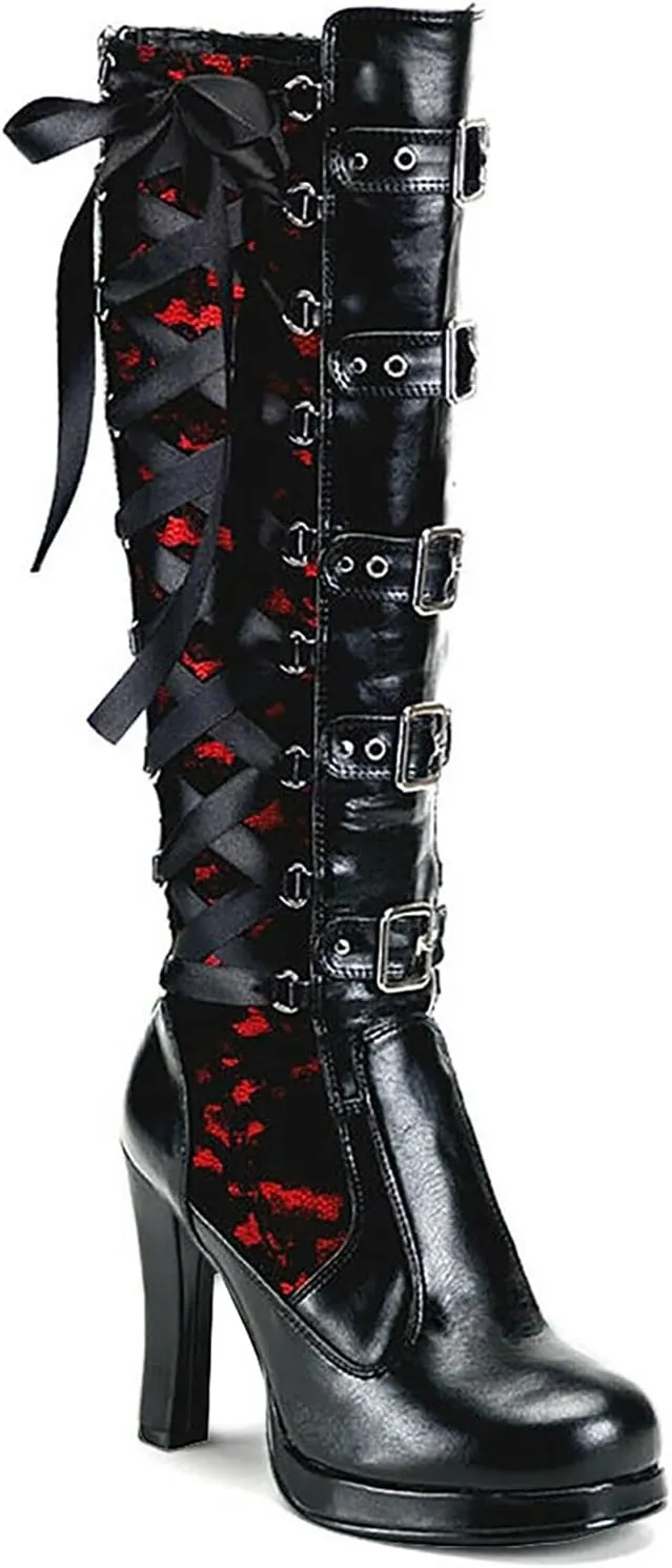 SBGMoSJ Extra Wide Calf Western Boots Wide Calf Boots for Women Leather Black Western Boots for Woman Womens Black Lace Up Ankle Boots Low Heel Mid Calf Boots for Women Low Heel Comfortable