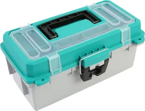 Sheffield 12671 13" Tackle Box, Fishing Gear Organizer for Fly Fishing, Flip-Up Lid, Lift-Out Tray, Stackable Storage, Made In USA