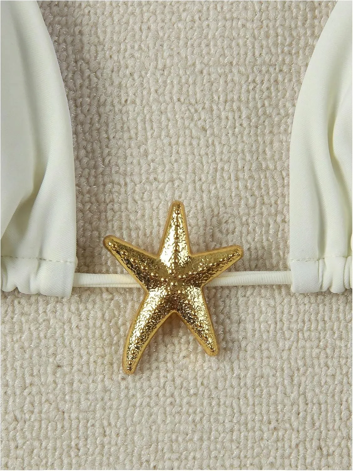 SHENHE Women's Triangle String Bikini Set 2 Piece Halter Swimsuits Starfish Metal Linked Swim Set