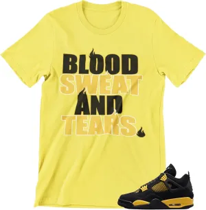 Shirt to Match Jordan 4 Thunder Men's Graphic Tees, Urban Streetwear Clothing