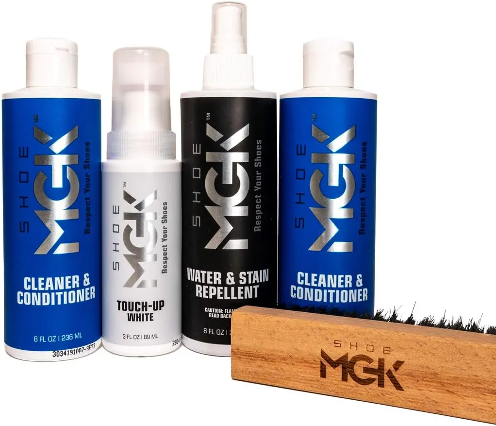 Shoe MGK MVP Shoe Cleaner Kit Shoe Cleaner & Conditioner, Water & Stain Repellent, White Touch Up & Brush