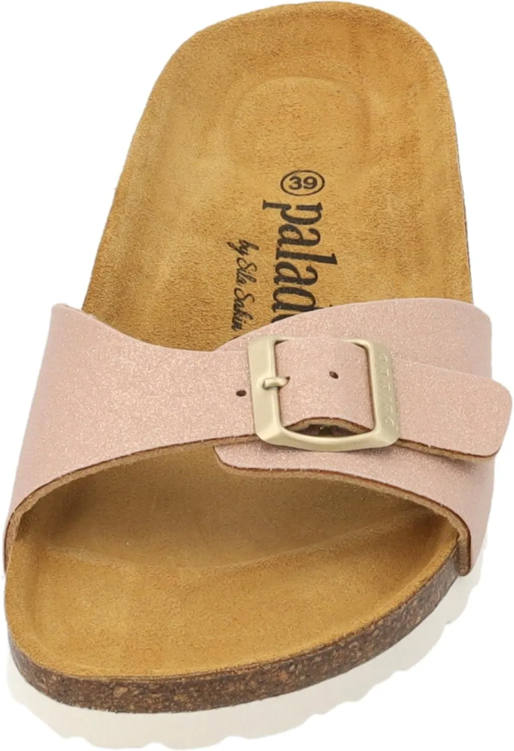 Sila Sahin Women's Malta Magnolia Mules - Elegant Sandals Made in Spain - Comfortable Slippers with Cork Footbed - Fashionable Summer Shoes