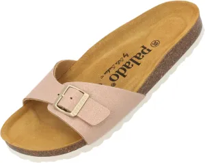 Sila Sahin Women's Malta Magnolia Mules - Elegant Sandals Made in Spain - Comfortable Slippers with Cork Footbed - Fashionable Summer Shoes