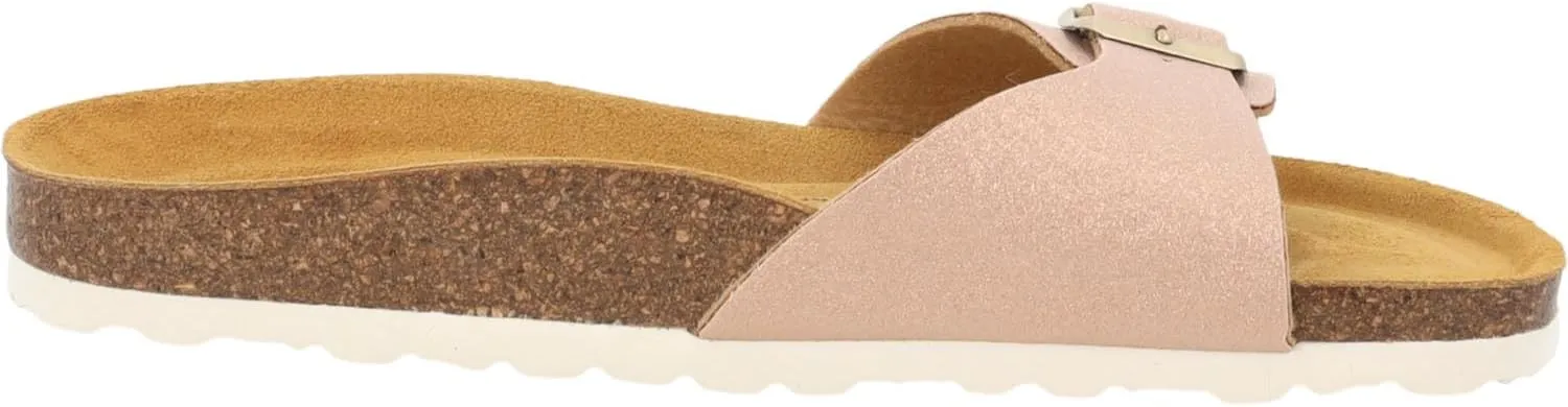 Sila Sahin Women's Malta Magnolia Mules - Elegant Sandals Made in Spain - Comfortable Slippers with Cork Footbed - Fashionable Summer Shoes