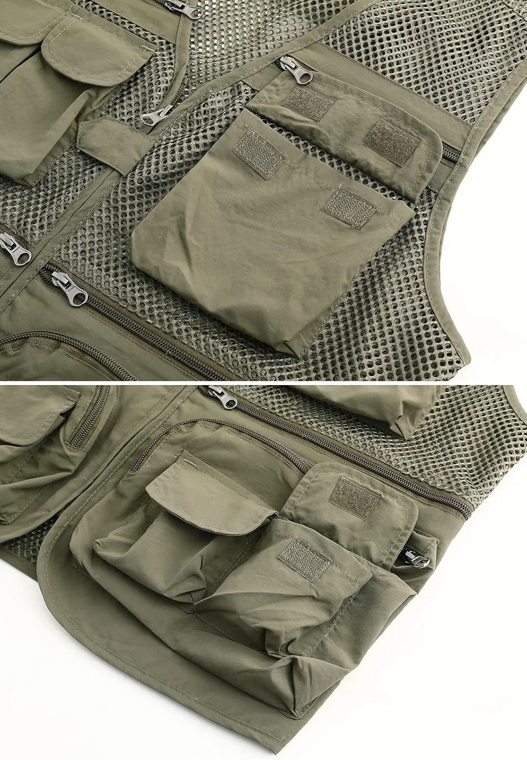 Spanye Mens Fishing Hunting Vest Outdoor Travel Utility Vest Tactical Work Jacket Multi Pocket