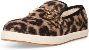 Steve Madden Paxtyn Slip-on Chain Loafers Leopard Bit Espadrille Smoking Slipper (Leopard, 5)