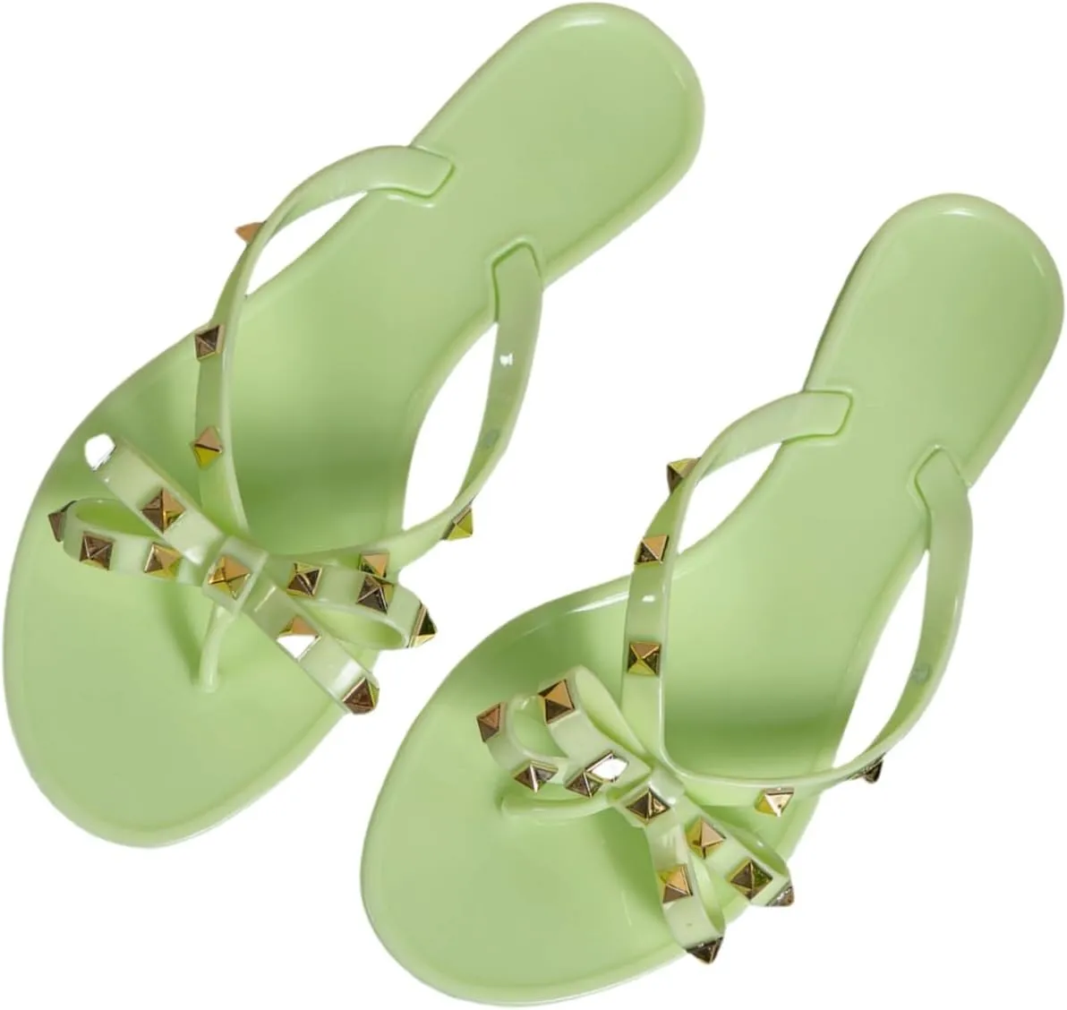 Summer women's flip-flops, bow rivets, beach vacation flip-flops, sandals and slippers
