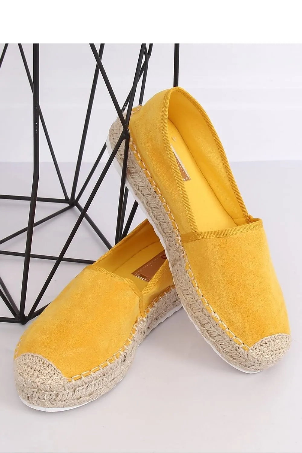 Sunflower Yellow Eco-Suede Women's Platform Espadrille Flats with Jute Cap Toe