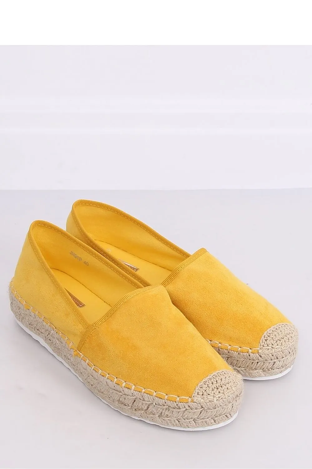 Sunflower Yellow Eco-Suede Women's Platform Espadrille Flats with Jute Cap Toe
