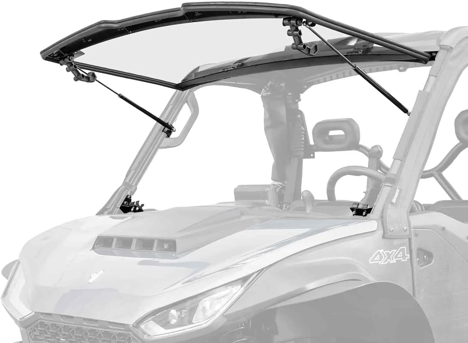 SuperATV Scratch Resistant 3-in-1 Flip Windshield for 2022  Segway Fugleman, Open, Vented Or Fully Closed, 1/4” Polycarbonate 250x Stronger than Glass, USA Made