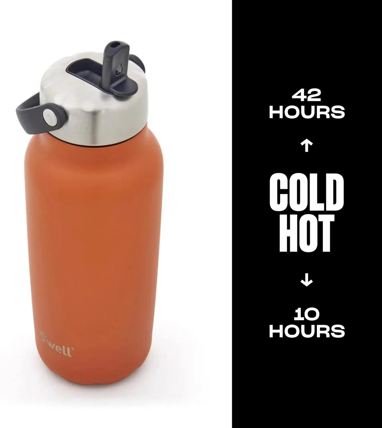S'well Recycled Stainless Steel Explorer with Flip Straw Lid, 32oz, Carnelian, Triple Layered Vacuum Insulated Containers Keeps Drinks Cold for 42 Hours and Hot for 10