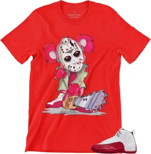 T Shirt to Match Jordan 12 Cherry Men's Graphic Tee, Urban Streetwear Clothing