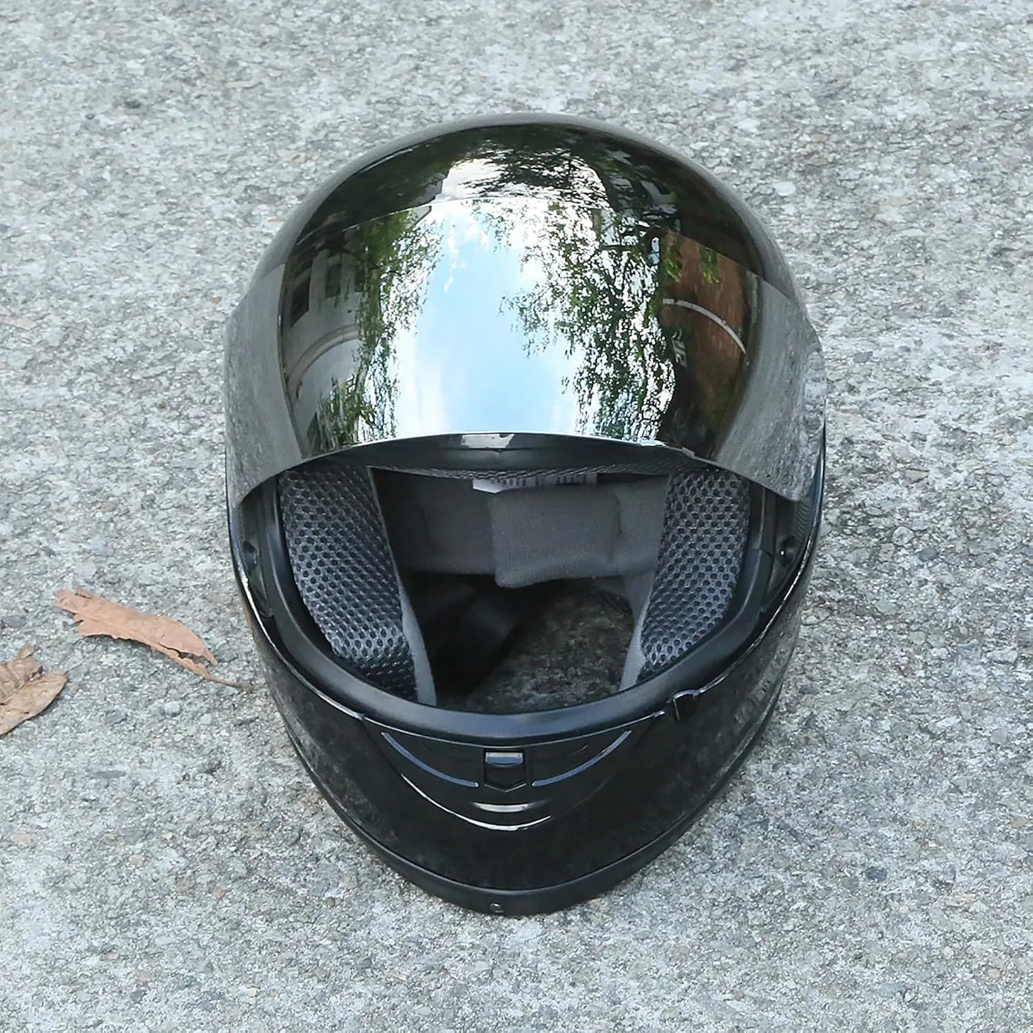 TCMT Gloss Black DOT Flip up Full Face Street Dirt Bike ATV Off-Road Motorcycle Motocross Helmet with Open Face Sun Shield