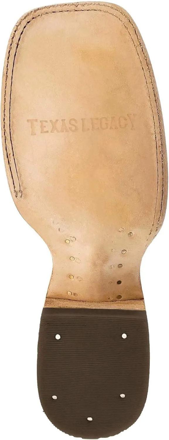 Texas Legacy Mens Cognac Western Cowboy Boots Leather Square Toe Crocodile Print