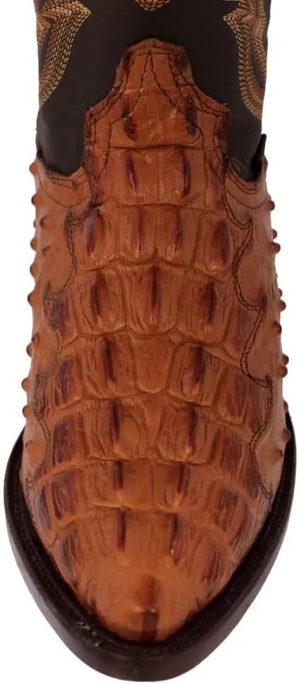 Texas Legacy Mens Cognac Western Wear Cowboy Boots Crocodile & Ostrich Print J Toe