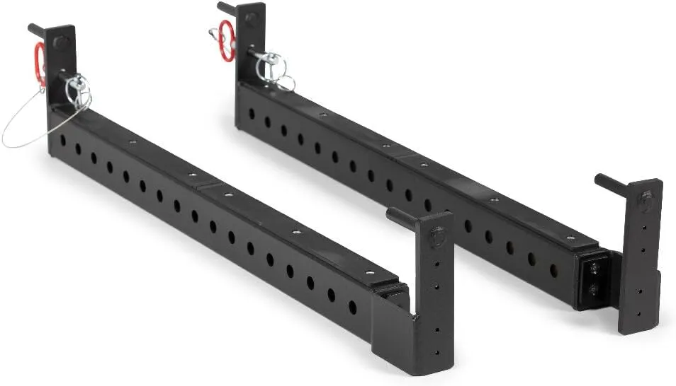 Titan Fitness T-3 Series 36" Flip-Down Safety Bars for T-3 Series Power Racks, Rated 1,500 LB, UHMW Liner, Pulling Platform