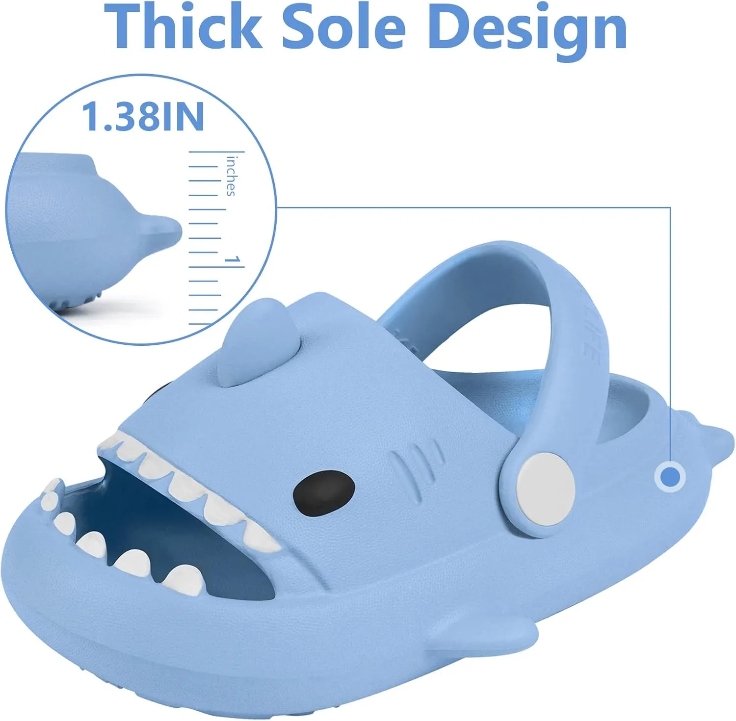 Toddler Shark Cloud Slides | Kids Shower Sandals | Boys Girls Cute Cartoon Fish Flip Flops | Beach Pool Home Slippers Shoes | Quick Dry Non-Slip