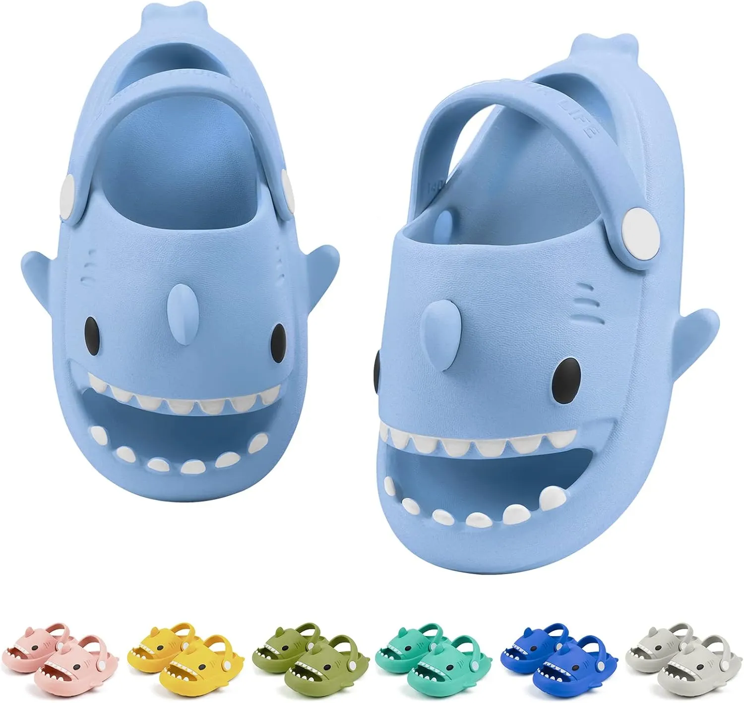 Toddler Shark Cloud Slides | Kids Shower Sandals | Boys Girls Cute Cartoon Fish Flip Flops | Beach Pool Home Slippers Shoes | Quick Dry Non-Slip